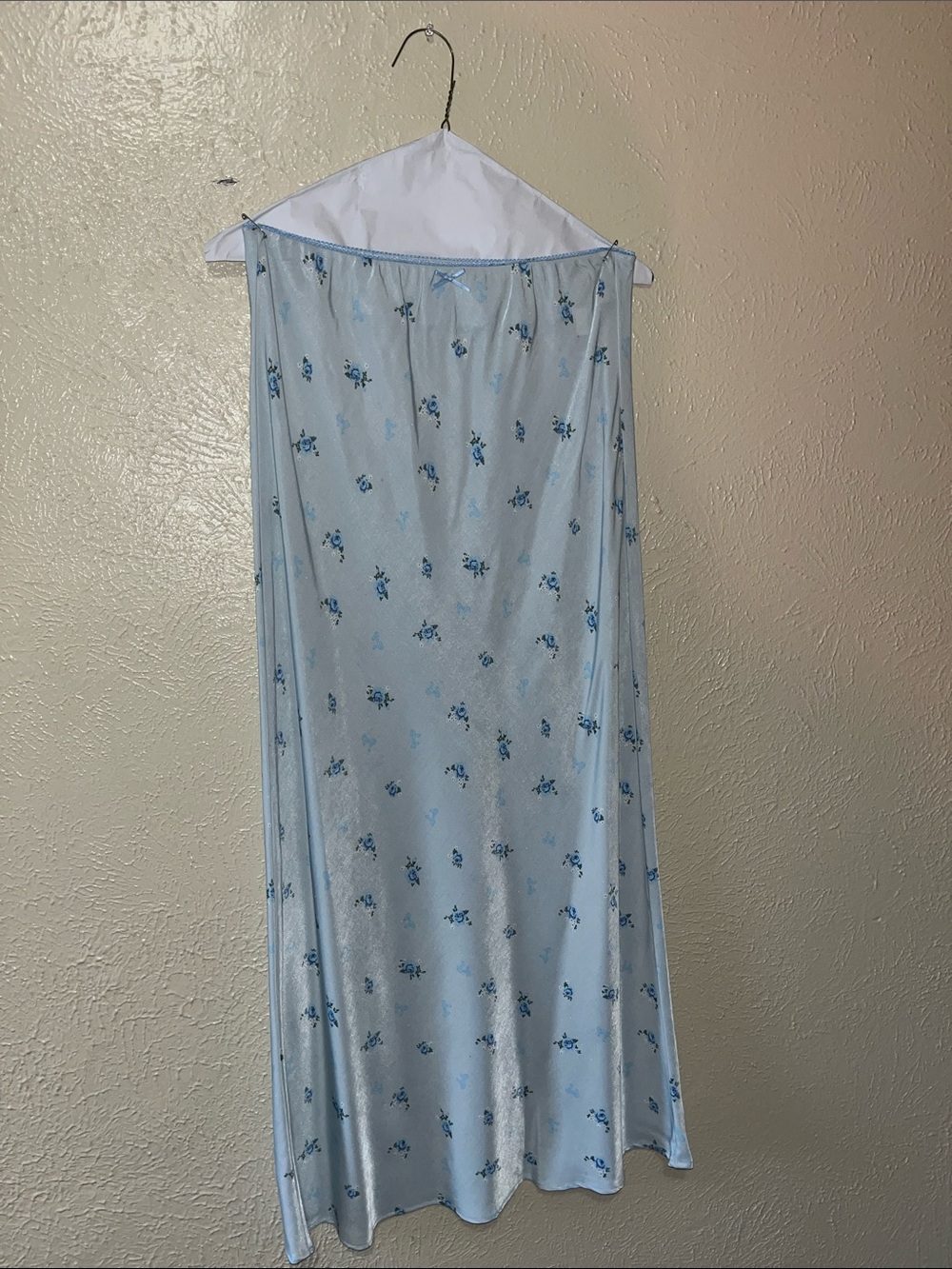 Vanilla Star Light Blue Floral Maxi Skirt